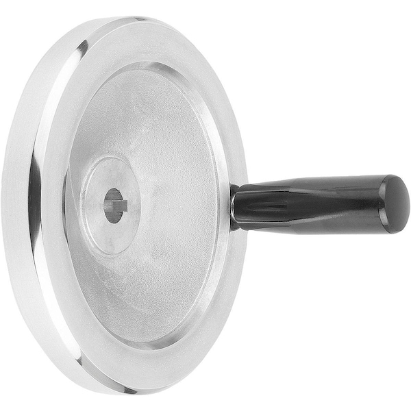 Disc Handwheel D1=250 Reamed Hole W Slot D2=22H7, B3=6, T=24, 8 Aluminum, Comp:Thermoset, Revol Grip